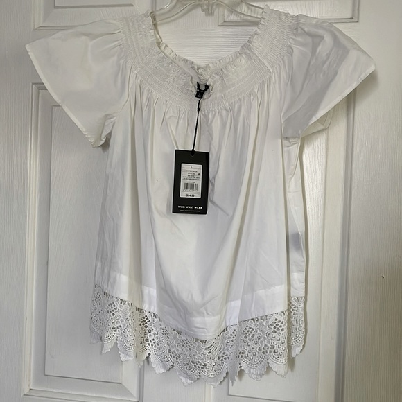 White off- shoulder top (new with tags) - Picture 1 of 3